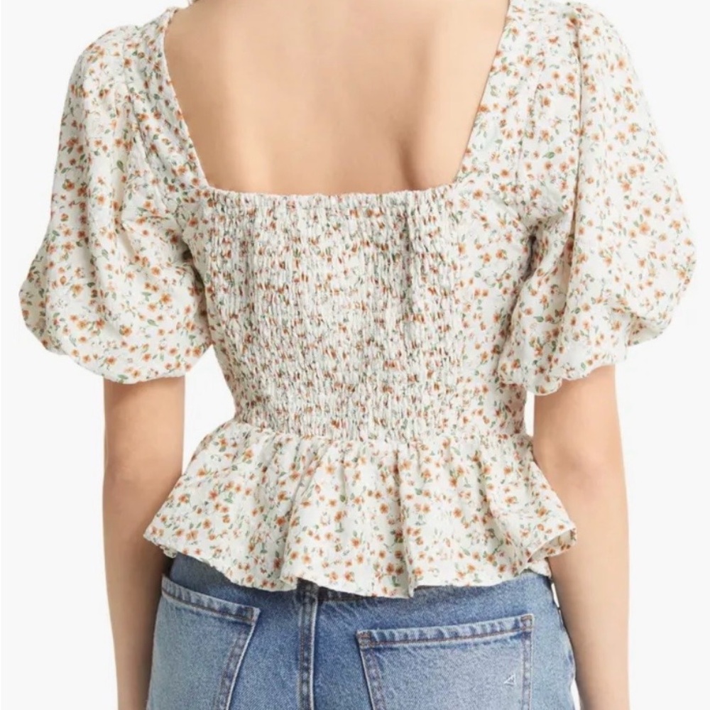 Astr Floral Print Puff Sleeve Blouse - Picture 4 of 6
